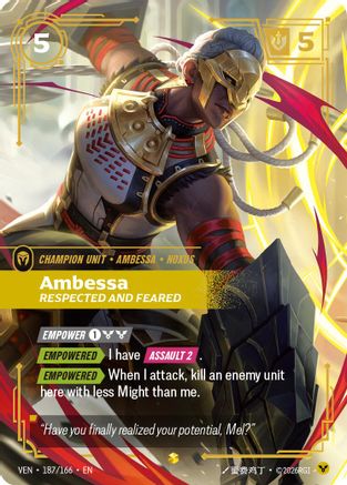 Ambessa - Respected and Feared (Overnumbered) (187/166) - VEN - Showcase - Foil