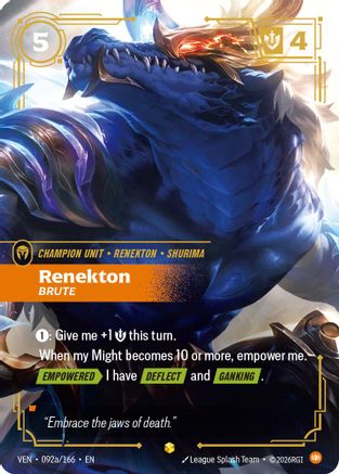 Renekton - Brute (Alternate Art) (092a/166) - VEN - Showcase - Foil