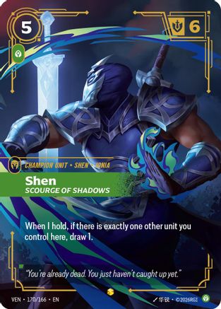 Shen - Scourge of Shadows (Overnumbered) (170/166) - VEN - Showcase - Foil