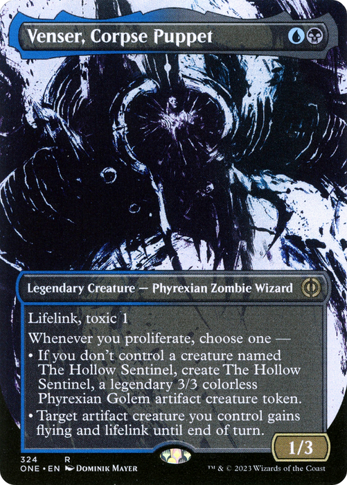 Venser, Corpse Puppet (ONE-324) - rare: (Showcase) (Borderless) - Foil