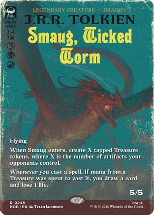Smaug, Wicked Worm (Borderless) (HOB-245) - rare - Foil