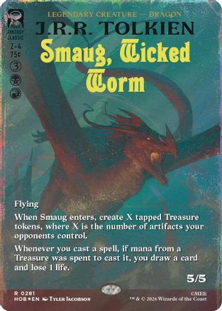 Smaug, Wicked Worm (Borderless) (Surge Foil) (HOB-281) - rare - Foil