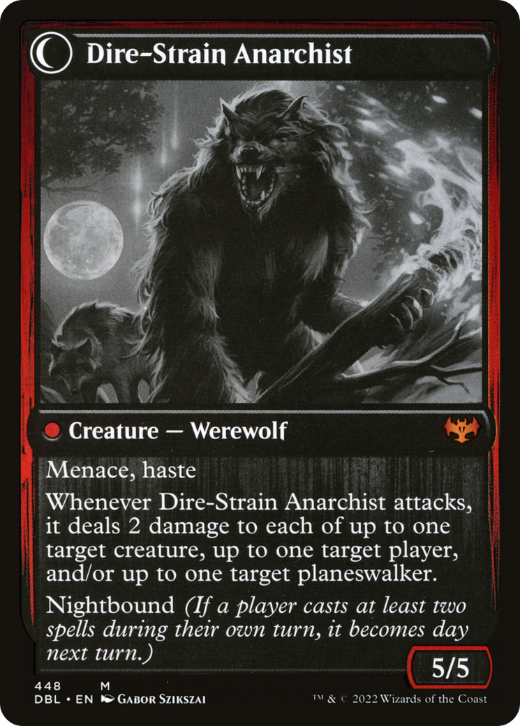 Volatile Arsonist // Dire-Strain Anarchist (DBL-448) - mythic: (Double Faced Transform) - Foil