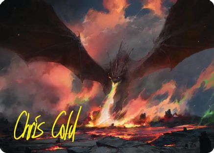 Smaug, the Great Calamity Art Card (Gold-Stamped Signature) (ASHOB-017) - special