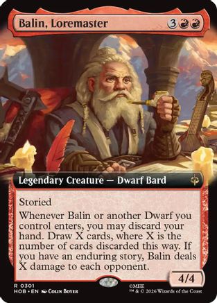 Balin, Loremaster (Extended Art) (HOB-301) - rare - Foil