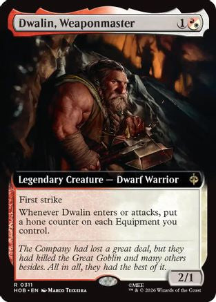 Dwalin, Weaponmaster (Extended Art) (HOB-311) - rare - Foil