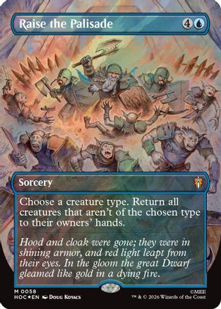 Raise the Palisade (Borderless) (Surge Foil) (HOC-058) - mythic - Foil