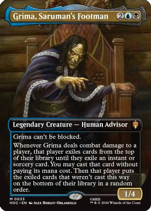 Grima, Saruman's Footman (Borderless) (HOC-033) - mythic - Foil