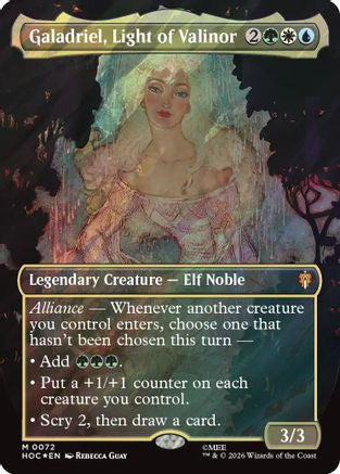 Galadriel, Light of Valinor (Borderless) (Surge Foil) (HOC-072) - mythic - Foil