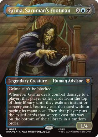 Grima, Saruman's Footman (Borderless) (Surge Foil) (HOC-073) - mythic - Foil
