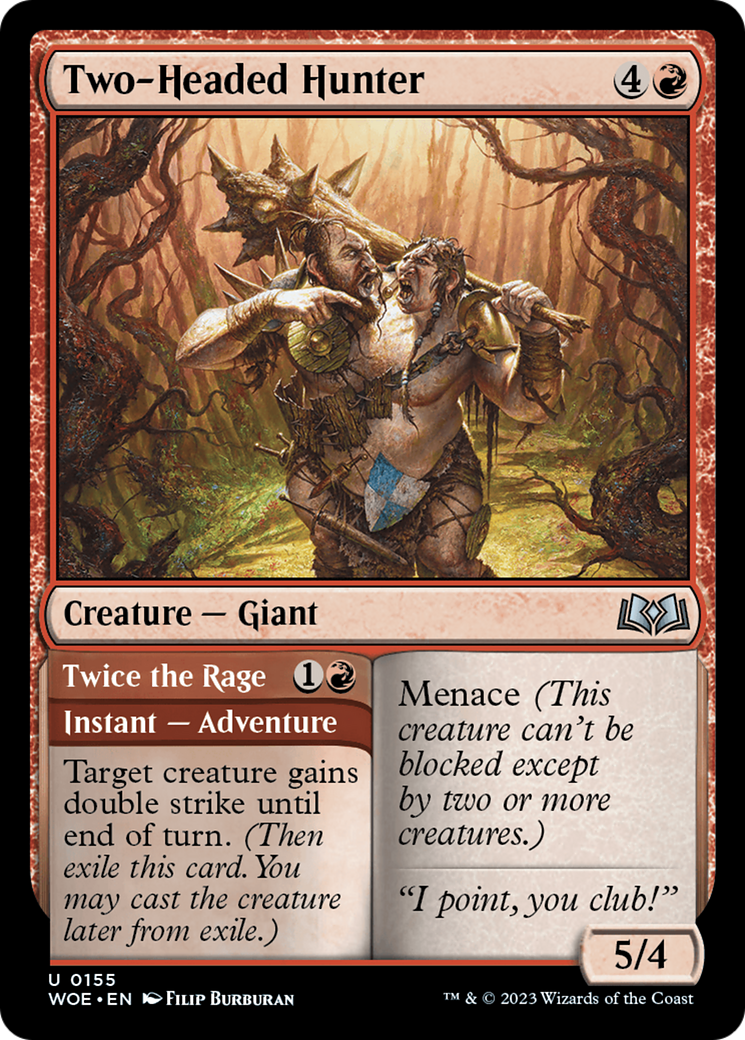 Two-Headed Hunter // Twice the Rage (WOE-155) - uncommon