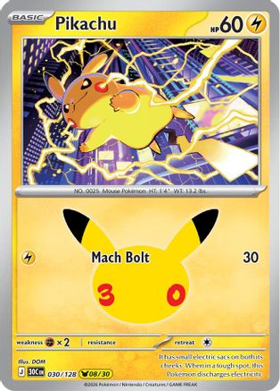 Pikachu (030/128) - M3C  - Pikachu Rare - Holofoil
