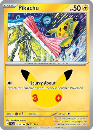 Pikachu (032/128) - M3C  - Pikachu Rare - Holofoil