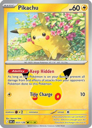 Pikachu (033/128) - M3C  - Pikachu Rare - Holofoil