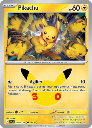 Pikachu (044/128) - M3C  - Pikachu Rare - Holofoil