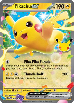 Pikachu ex (053/128) - M3C  - Double Rare - Holofoil