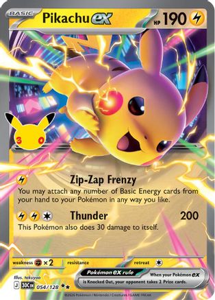 Pikachu ex (054/128) - M3C  - Double Rare - Holofoil