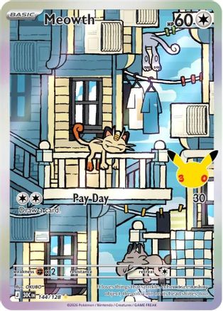 Meowth (144/128) - M3C  - Illustration Rare - Holofoil