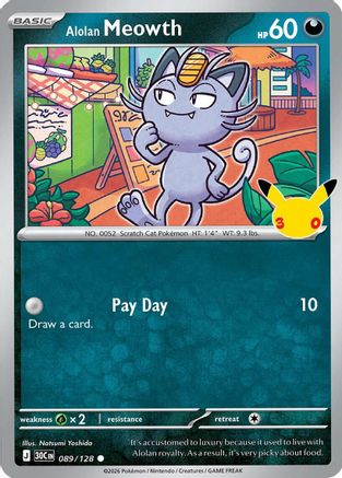 Alolan Meowth (089/128) - M3C  - Common - Holofoil
