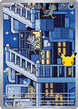 Alolan Meowth (139/128) - M3C  - Illustration Rare - Holofoil