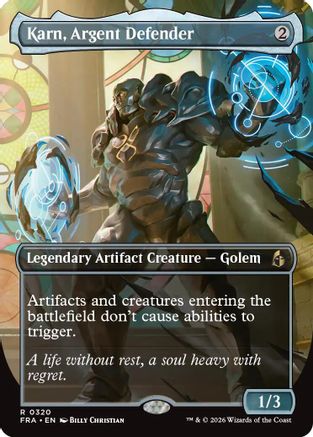 Karn, Argent Defender (Borderless) (FRA-320) - rare - Foil
