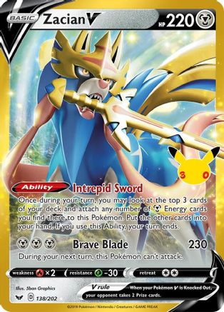 Zacian V (138/202) - M3CCC  - Classic Collection - Holofoil