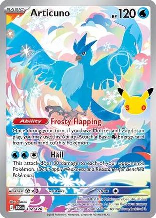 Articuno (132/128) - M3C  - Illustration Rare - Holofoil