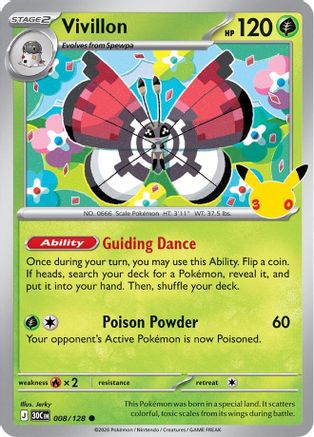 Vivillon (008/128) - M3C  - Common - Holofoil