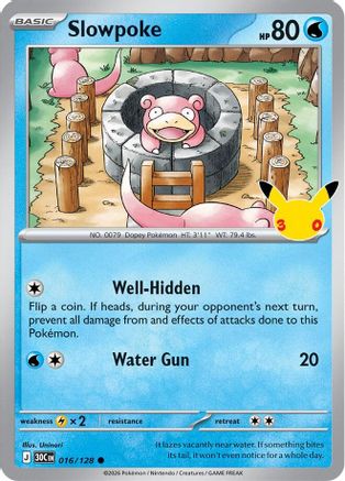 Slowpoke (016/128) - M3C  - Common - Holofoil