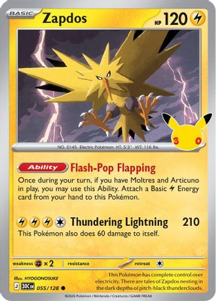 Zapdos (055/128) - M3C  - Common - Holofoil