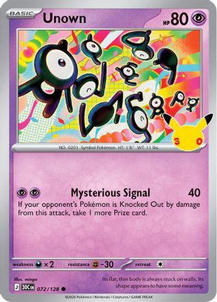 Unown (072/128) - M3C  - Common - Holofoil