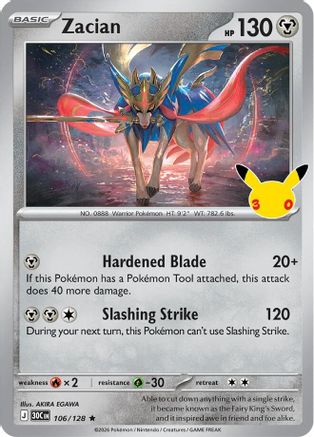 Zacian (106/128) - M3C  - Rare - Holofoil