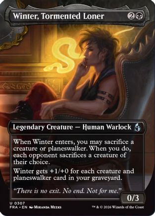 Winter, Tormented Loner (Borderless) (FRA-307) - uncommon - Foil