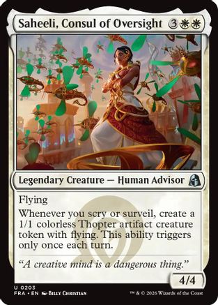 Saheeli, Consul of Oversight (FRA-203) - uncommon - Foil