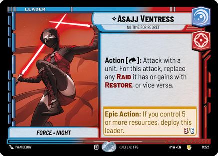 Asajj Ventress - No Time For Regret (1/272) - H - Rare