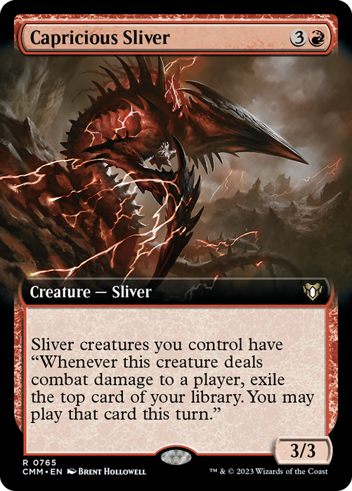 Capricious Sliver (CMM-765) - rare: (Extended Art) - Foil