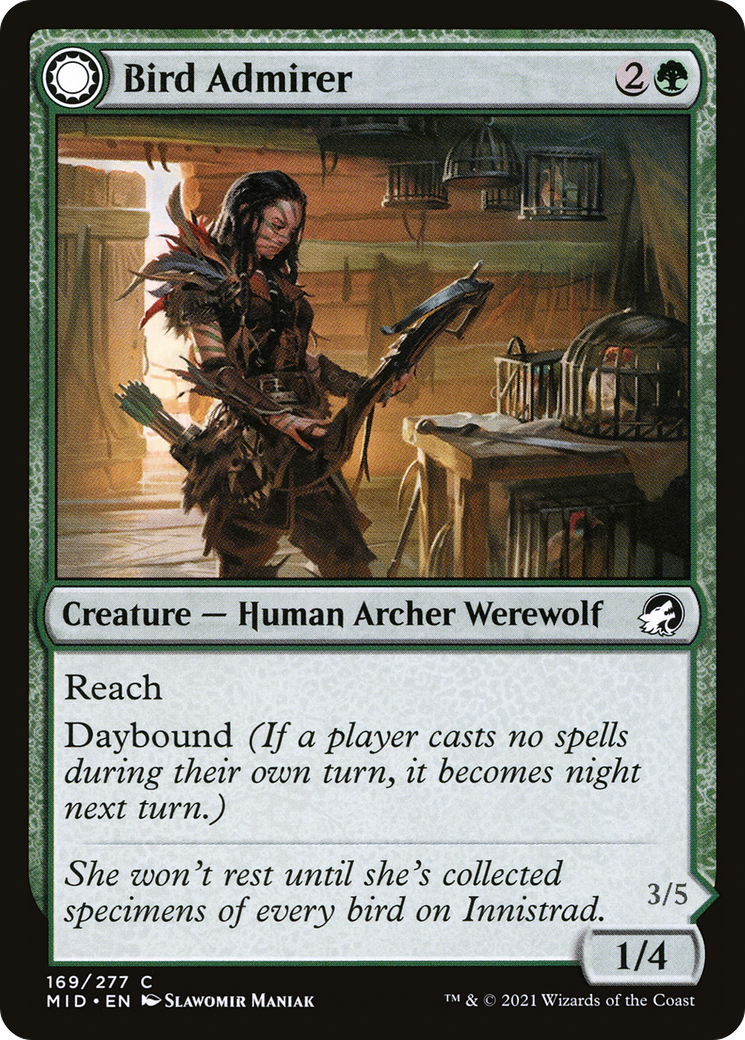 Bird Admirer // Wing Shredder (MID-169) - common: (Double Faced Transform) - Foil