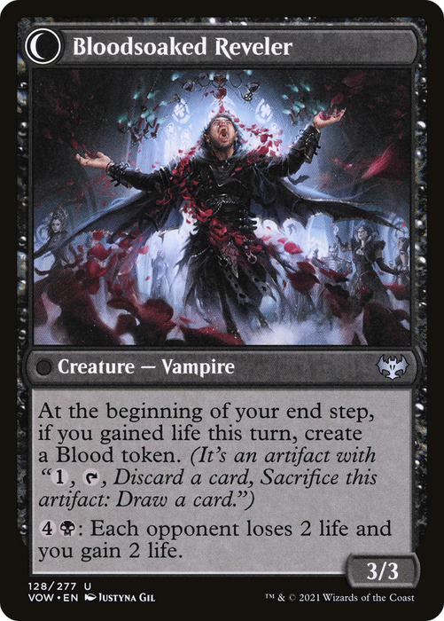 Restless Bloodseeker // Bloodsoaked Reveler (VOW-128) - uncommon: (Double Faced Transform)