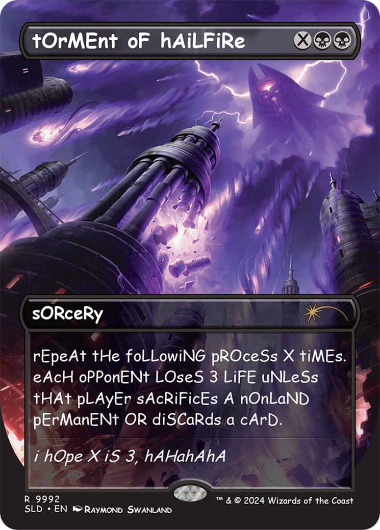 Torment of Hailfire (SLD-9992) - rare (Borderless) - Foil