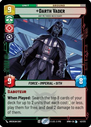 Darth Vader - Any Methods Necessary (43/272) - H - Legendary
