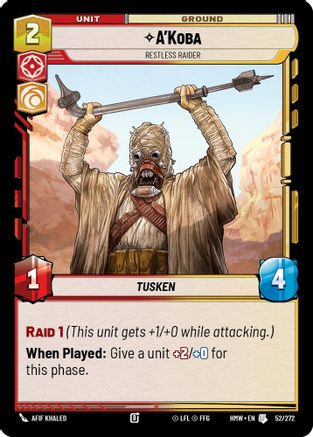 A'Koba - Restless Raider (52/272) - H - Uncommon