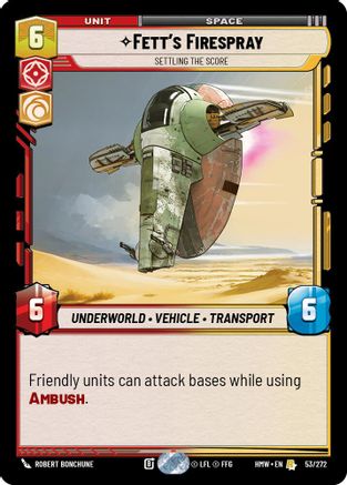 Fett's Firespray - Settling the Score (53/272) - H - Rare