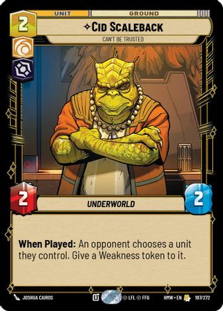 Cid Scaleback - Can't Be Trusted (197/272) - H - Rare