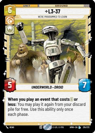 L3-37 - We're Programmed to Learn (215/272) - H - Legendary