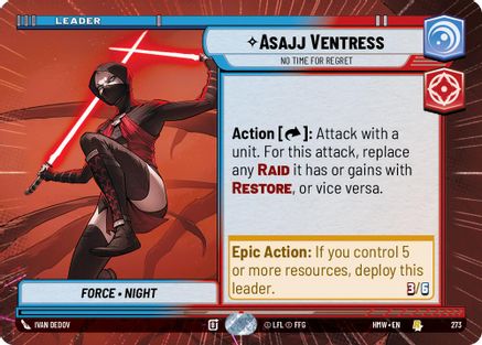 Asajj Ventress - No Time For Regret (Hyperspace) (273) - H - Rare