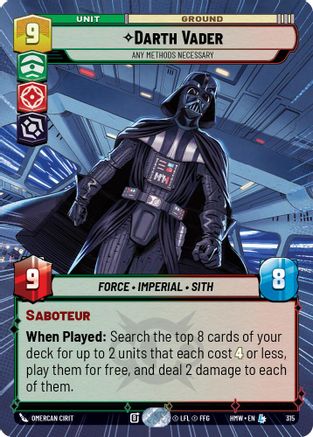 Darth Vader - Any Methods Necessary (Hyperspace) (315) - H - Legendary