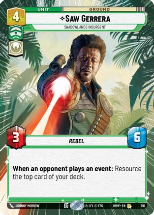 Saw Gerrera - Shadowlands Insurgent (Hyperspace) (391) - H - Rare