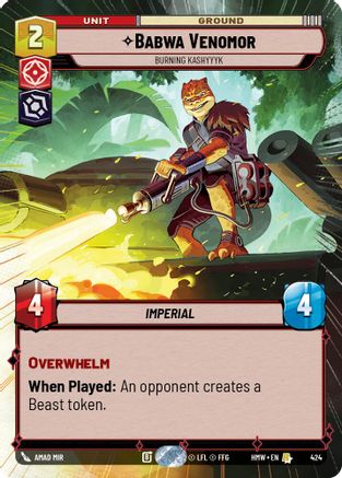 Babwa Venomor - Burning Kashyyyk (Hyperspace) (424) - H - Rare