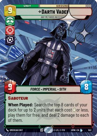 Darth Vader - Any Methods Necessary (Hyperspace Foil) (553) - H - Legendary - Foil