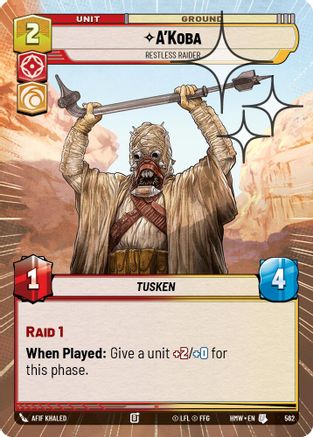 A'Koba - Restless Raider (Hyperspace Foil) (562) - H - Uncommon - Foil